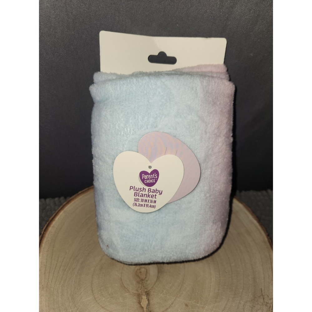 Parent's Choice Ombre Plush Baby Blanket 30"x36" Pink Blue Purple Pastel Walmart